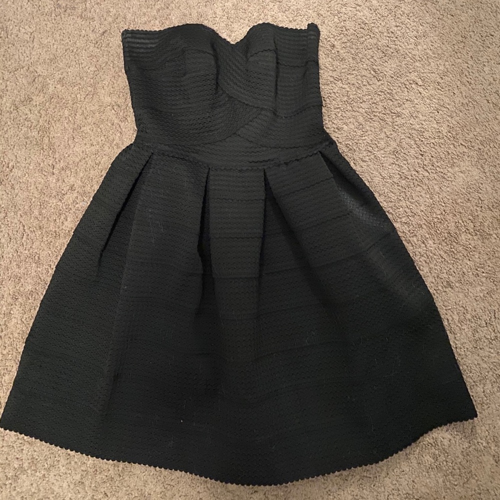 Black strapless dress
